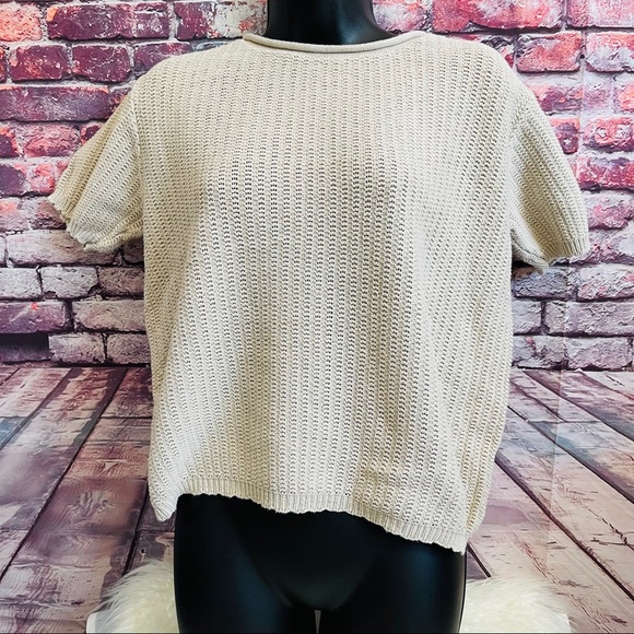 UNITED STATES SWEATER Beige Knit Sweater Women's L - Picture 5 of 5